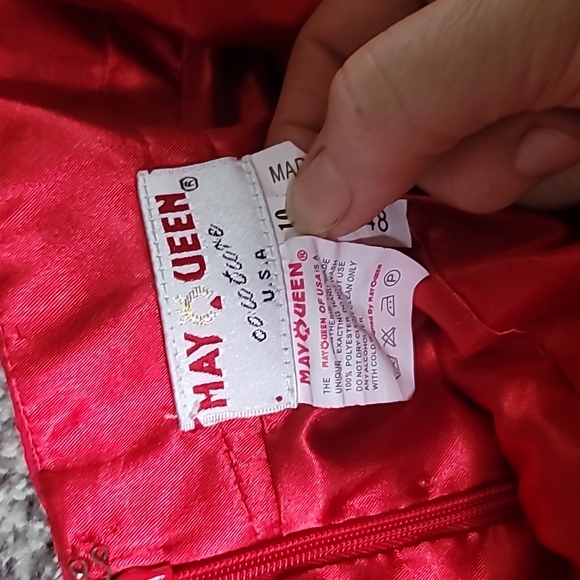 STUNNING MAY QUEEN COUTURE RED BLING PAGENT/PROM DRESS - Picture 8 of 14